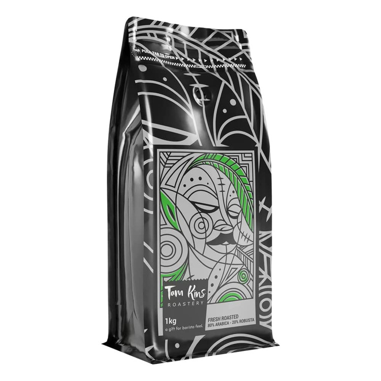 قهوه عربیکا ۸۰% نقرهای تام کینز